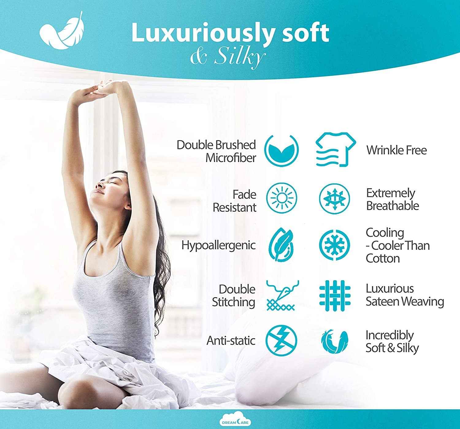California King Sheet Set – 6 Piece Cooling Microfiber Bed Sheets