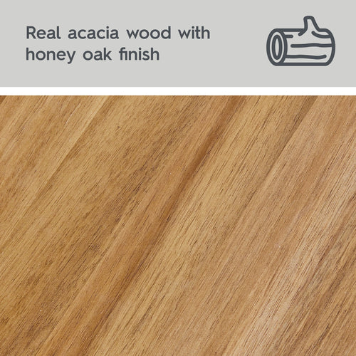 Stylish Honey Acacia Wood Over-The-Toilet Space Saver Cabinet with 3 Shelves