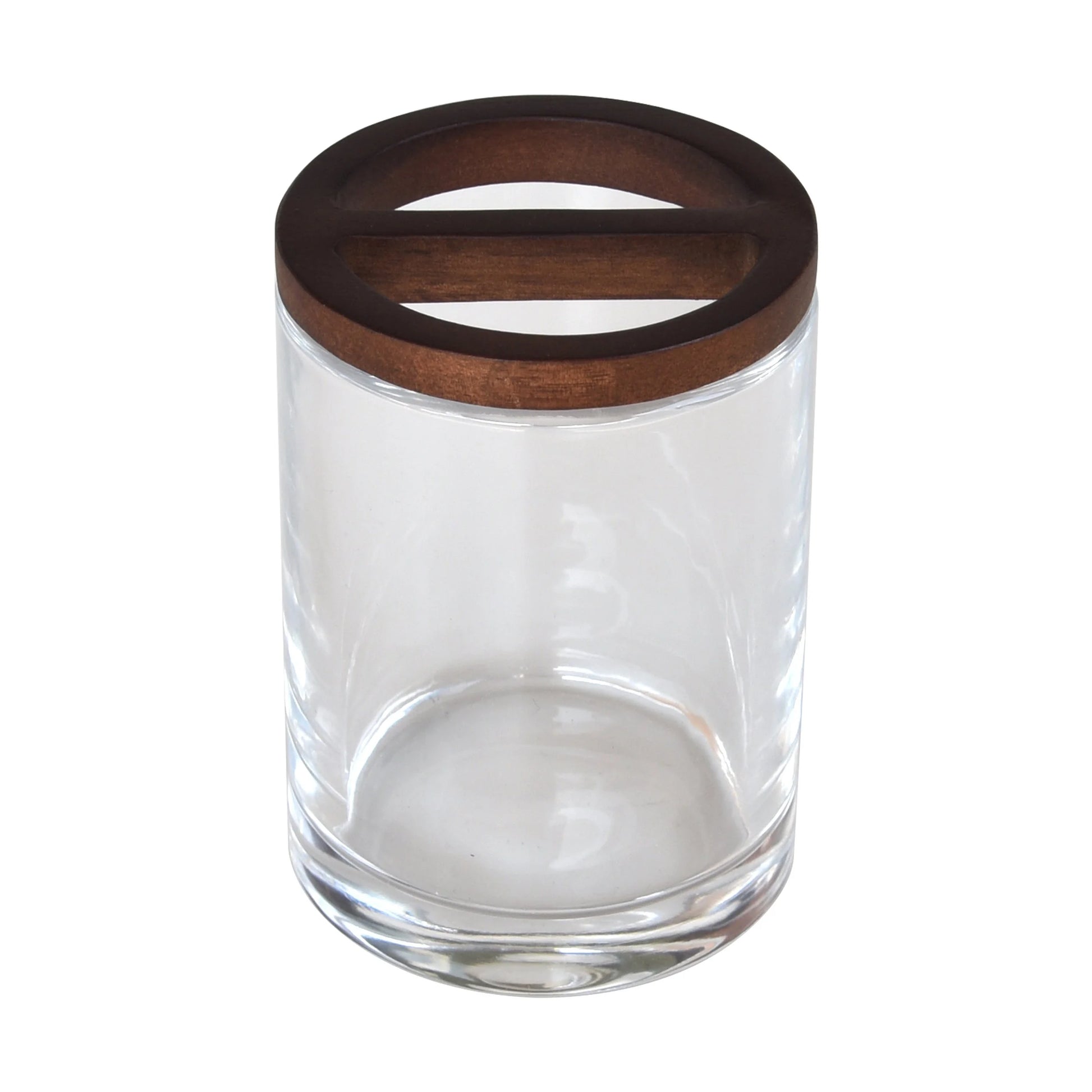 Elegant 3-Piece Acacia Wood & Glass Bath Accessories Set