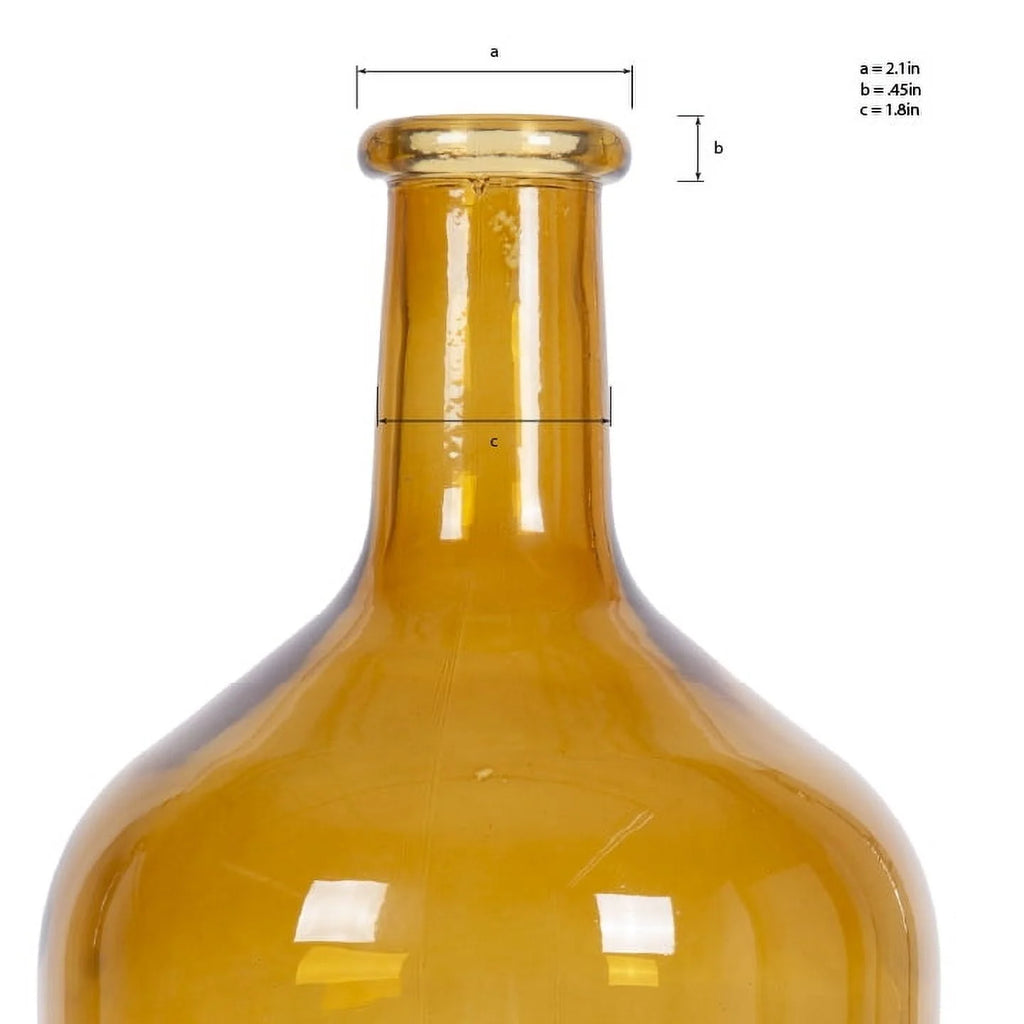 Stunning 12" High Amber Translucent Glass Indoor Tabletop Vase