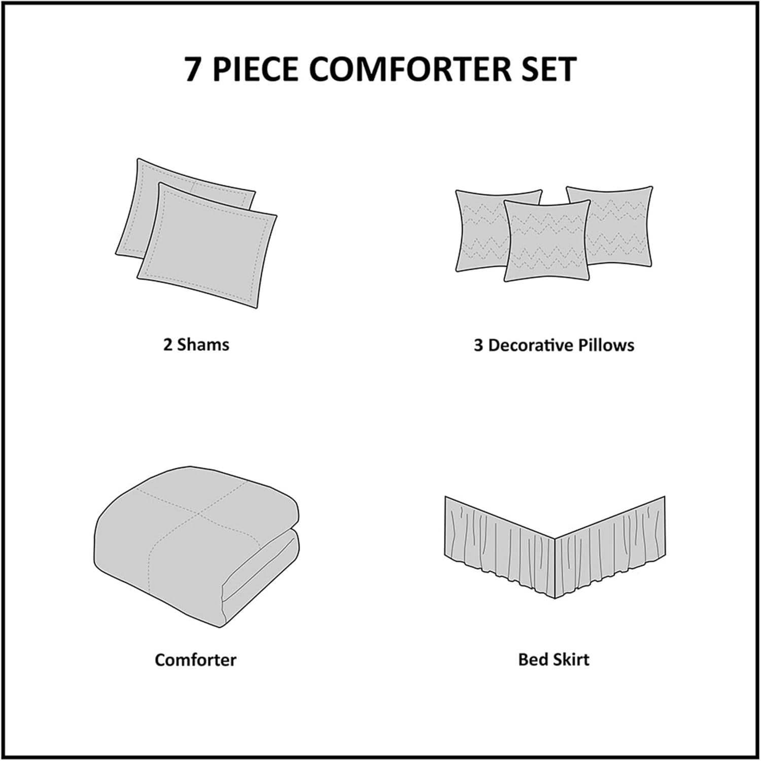 Transform Your Bedroom with the Palmer Luxury Faux Suede Comforter Set - All Season Down Alternative Bedding with Matching Shams and Decorative Pillows, Queen Size in Natural - 7 Piece Collection