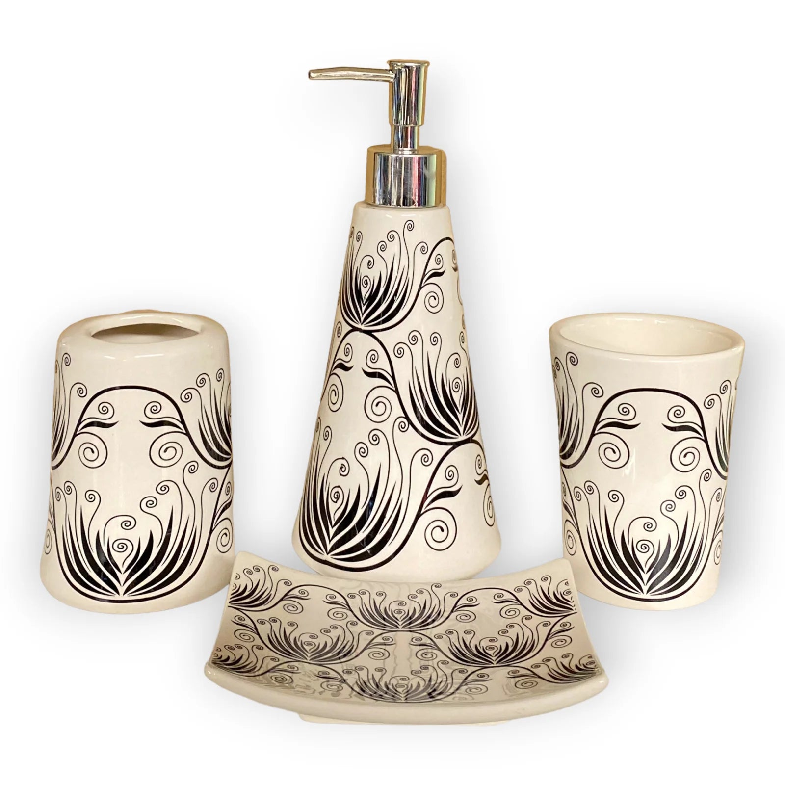 Stylish 4-Piece Ceramic Bathroom Linen & Accessory Set for a Chic Look