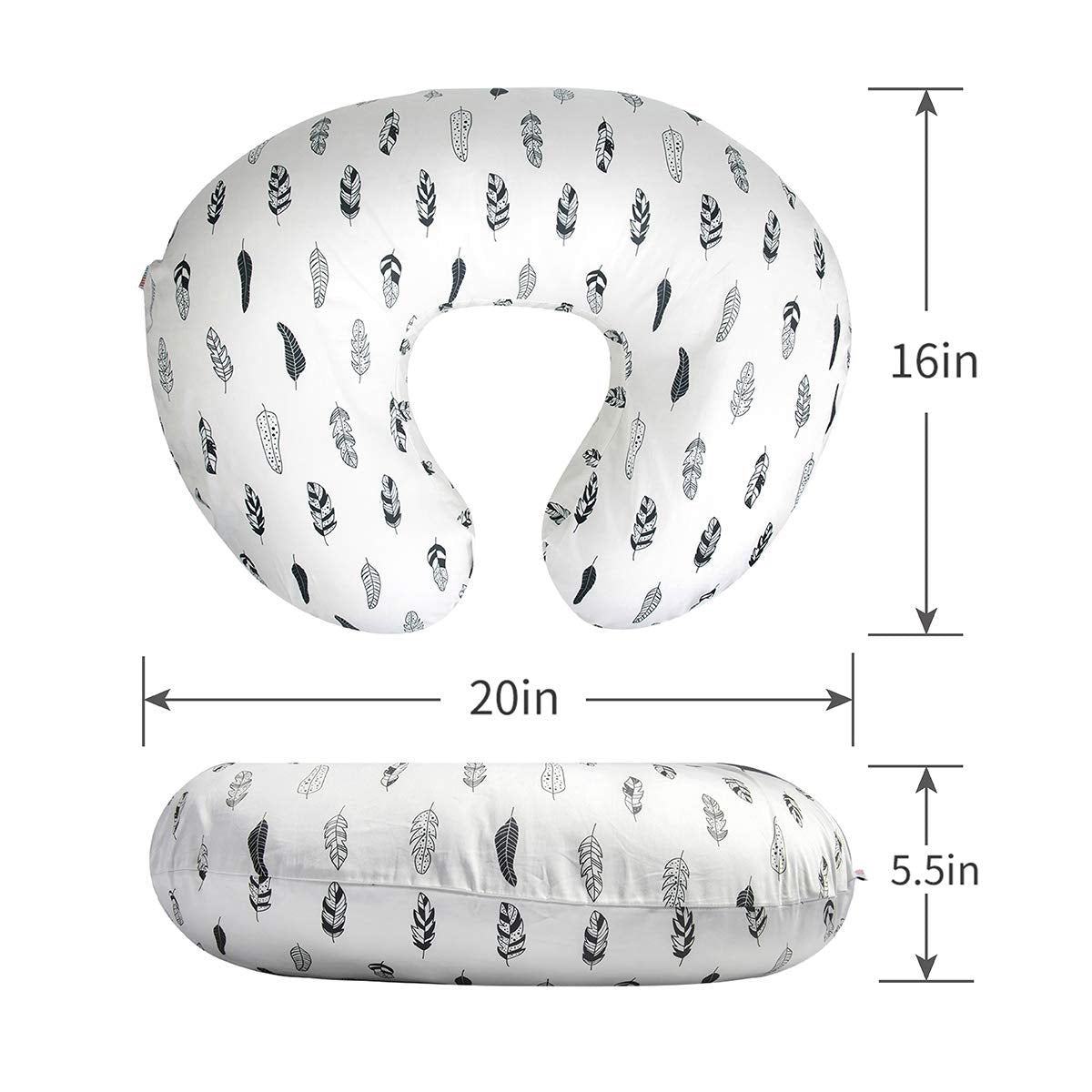 Nursing Pillow Cover for Infants - Soft and Comfortable Feather Design, Ideal for Maternity Breastfeeding Support
