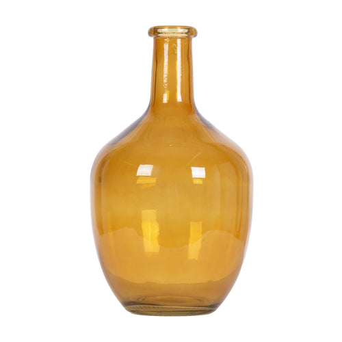 Stunning 12" High Amber Translucent Glass Indoor Tabletop Vase
