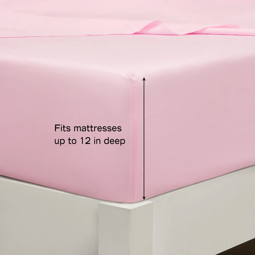 7-Piece Pink Wildflower Polyester Bedding Set for Full-Size Girls