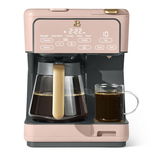 Multi-Brew 12-Cup Programmable Drip and Single-Serve Coffee Maker in Rose by Drew Barrymore