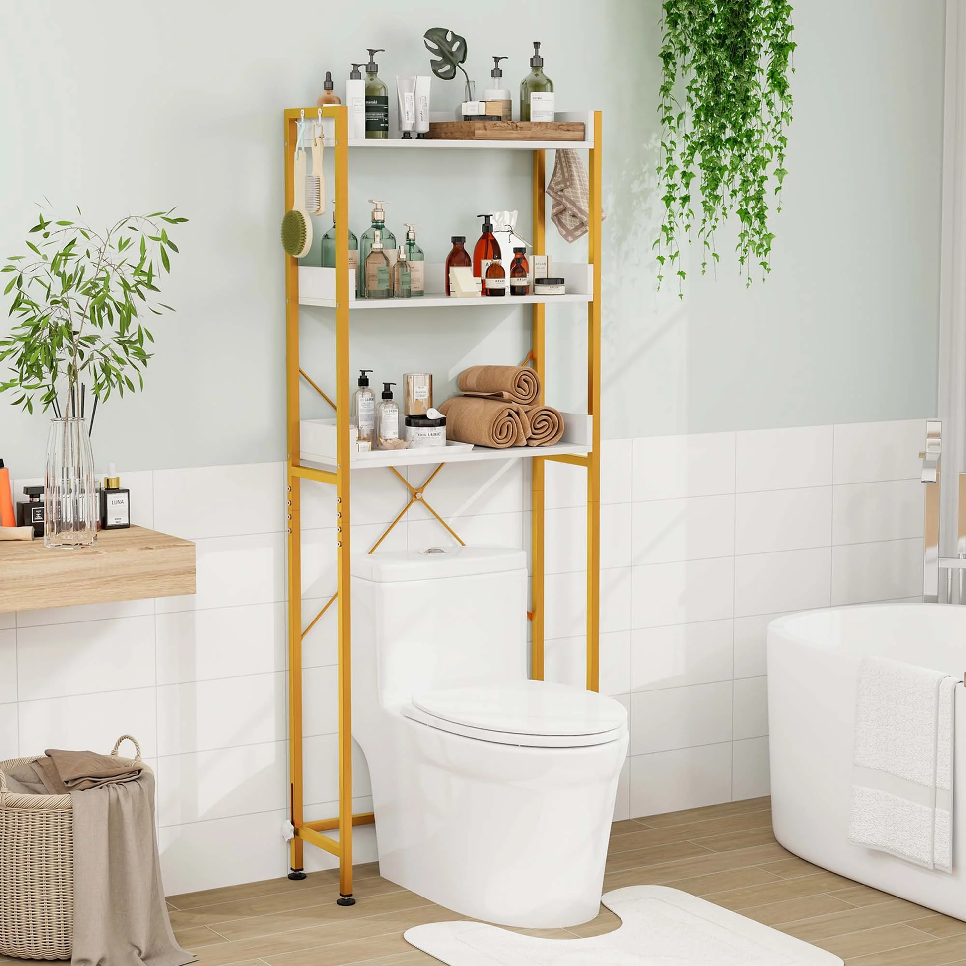 3-Tier Bathroom Shelf Over Toilet - Metal Frame - MJ's Home essentials