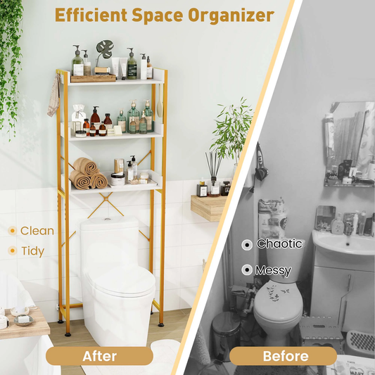 3-Tier Bathroom Shelf Over Toilet - Metal Frame - MJ's Home essentials