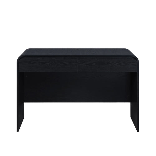 Juliet Curved Desk with Storage, Black Finish