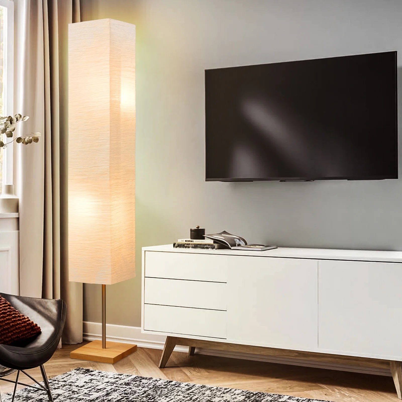 65-Inch Modern 3-Way Dimmable LED Floor Lamp for Bedroom, Office, and Livping Room (Bulbs Included)