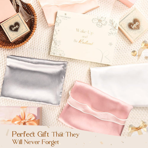 Satin Pillowcase Set of 2 with Zipper for Hair and Skin, Queen Size 20" x 30", Elegant Packaging for Men and Women
