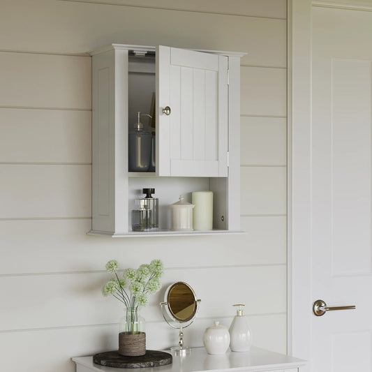 Ashland White 1-Door Medicine Cabinet and Laundry Wall Storage Shelf