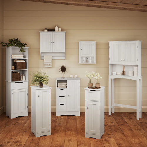 Ashland White 1-Door Medicine Cabinet and Laundry Wall Storage Shelf