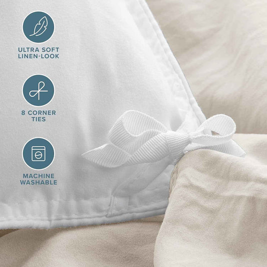 Twin/Twin XL Microfiber Duvet Cover Set – Fog, All Seasons