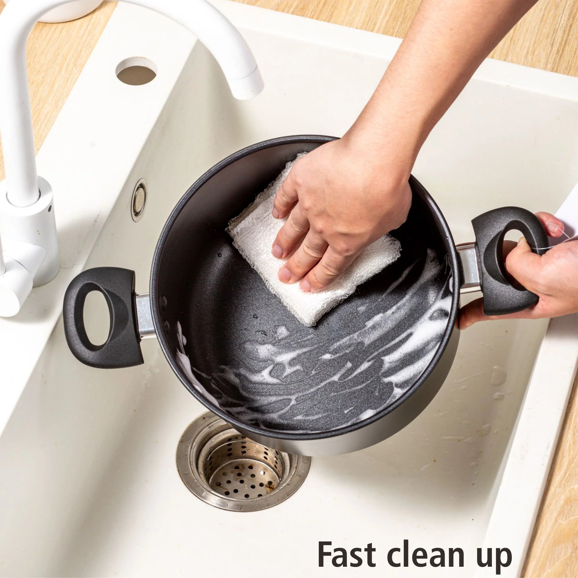 Aluminum Black Non-Stick 5QT Dutch Oven with Glass Lid - Dishwasher Safe and Easy to Clean