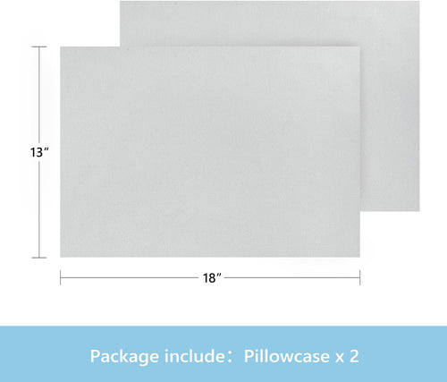 Toddler Pillowcase Set of 2 with Zipper, Silky Soft Microfiber 13" x 18" Kids Travel Pillowcases, Gray
