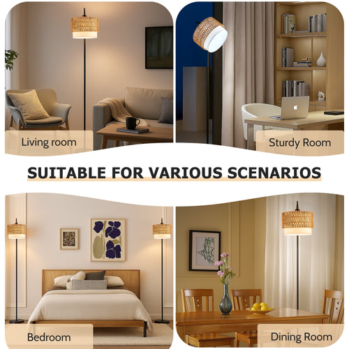 Dimmable Standing Lamp for Living Room and Bedroom, Includes 3 Color Temperature Bulb