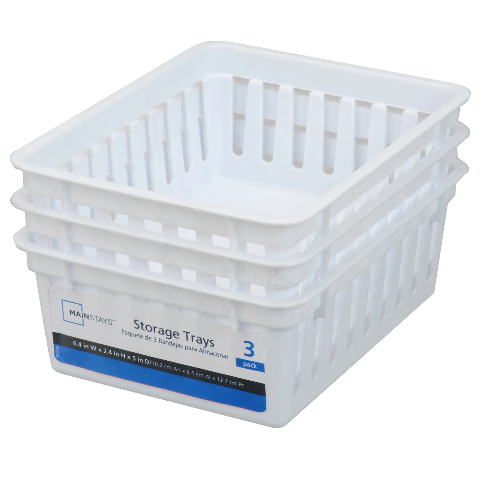 12-Pack of Stackable Square Mini Plastic Storage Tray Organizers for Kitchen