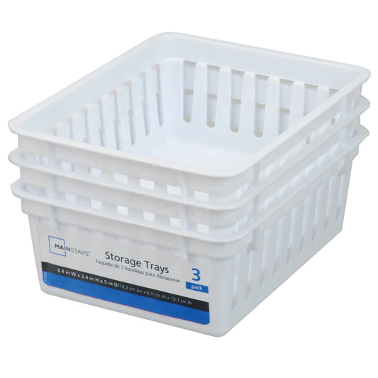 12-Pack of Stackable Square Mini Plastic Storage Tray Organizers for Kitchen