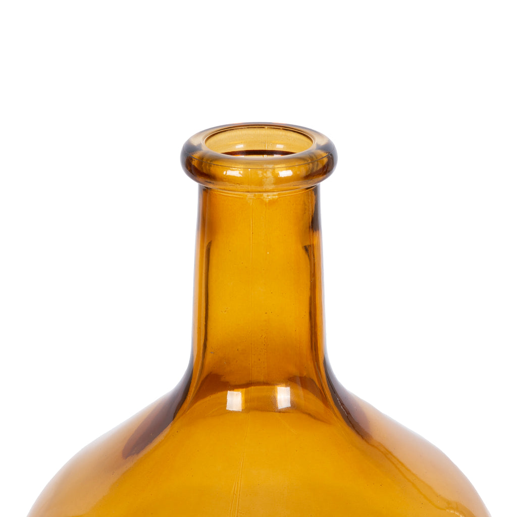 Stunning 12" High Amber Translucent Glass Indoor Tabletop Vase