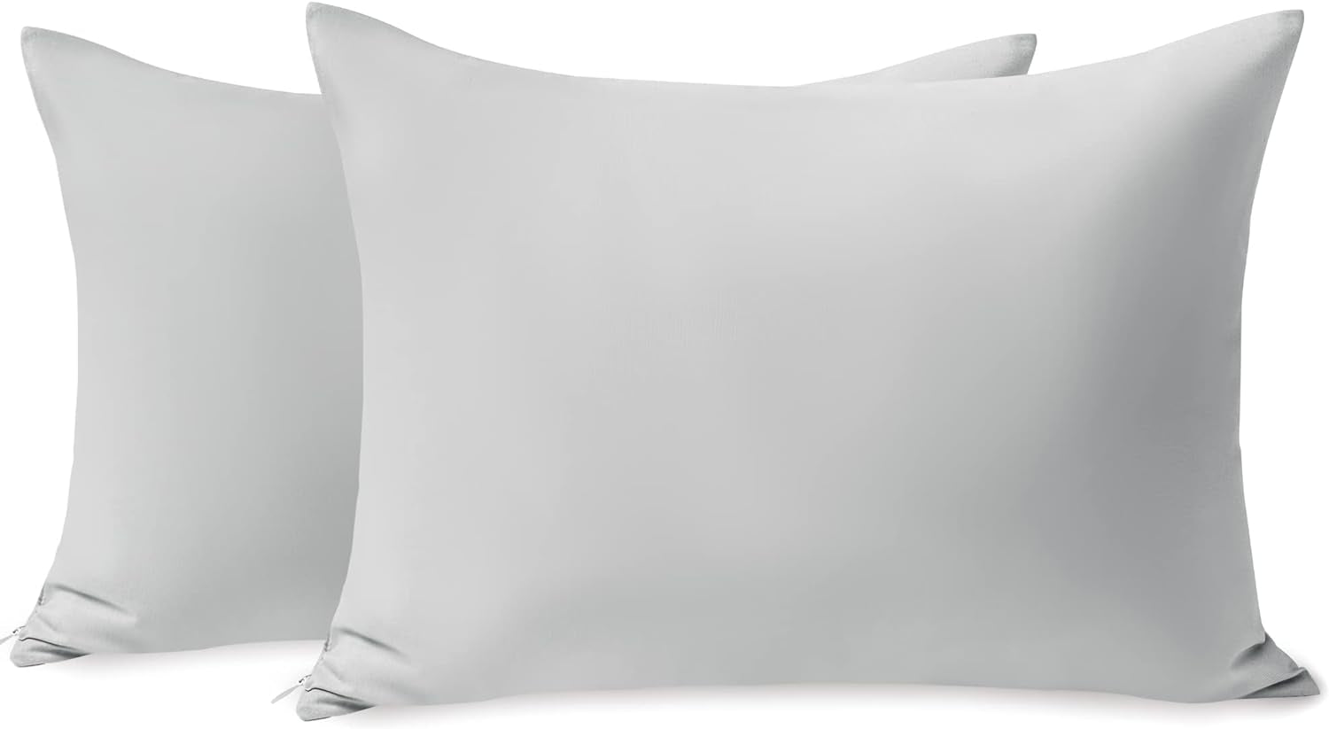 Toddler Pillowcase Set of 2 with Zipper, Silky Soft Microfiber 13" x 18" Kids Travel Pillowcases, Gray