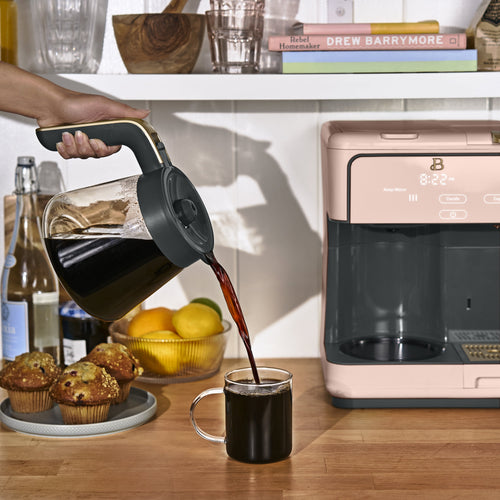 Multi-Brew 12-Cup Programmable Drip and Single-Serve Coffee Maker in Rose by Drew Barrymore