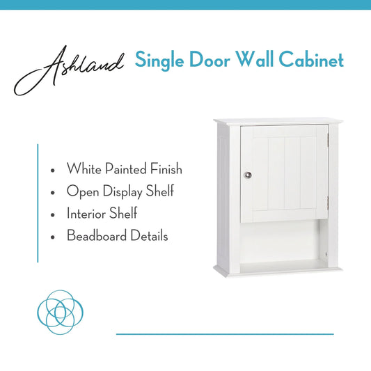 Ashland White 1-Door Medicine Cabinet and Laundry Wall Storage Shelf
