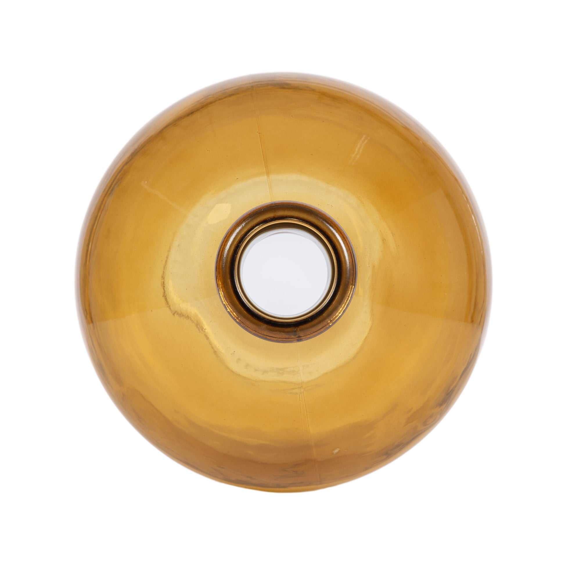 Stunning 12" High Amber Translucent Glass Indoor Tabletop Vase