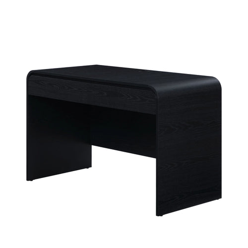 Juliet Curved Desk with Storage, Black Finish