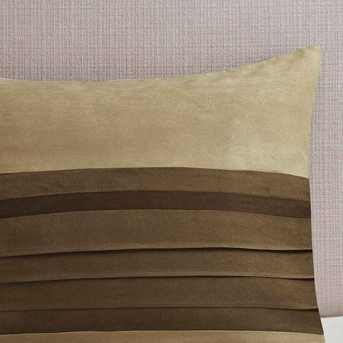 Palmer Luxury Faux Suede Comforter Set – 7 Piece Queen, Natural