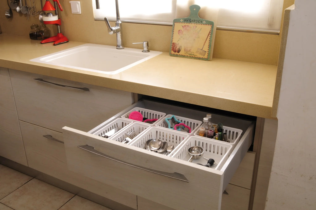 12-Pack of Stackable Square Mini Plastic Storage Tray Organizers for Kitchen