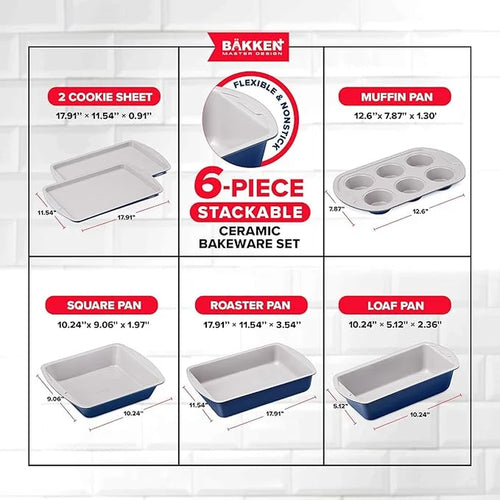 Kitchen Baking Mold Set -Set of 6