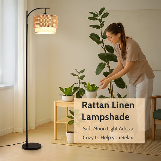 Dimmable Standing Lamp for Living Room and Bedroom, Includes 3 Color Temperature Bulb