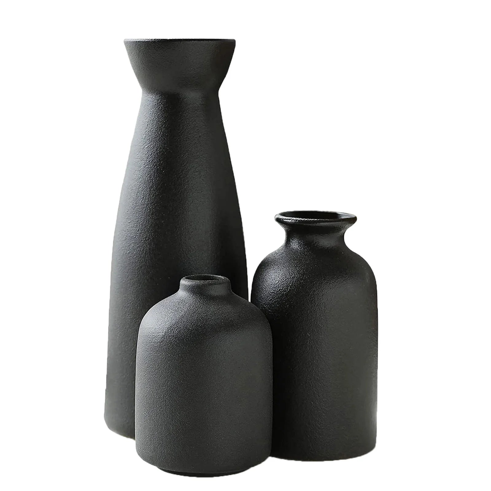 Flower Vase Promotion Sale!  Ceramic Vase Set Decoration Household Living Room Flower Arrangement Modern Flower Apparatus Three Piece Set White Vase Decoration, Home Decor Clearance Sale Black