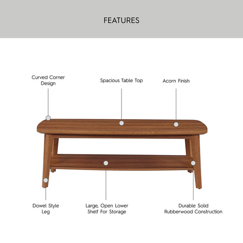 Greyson Coffee Table, Acorn Finish