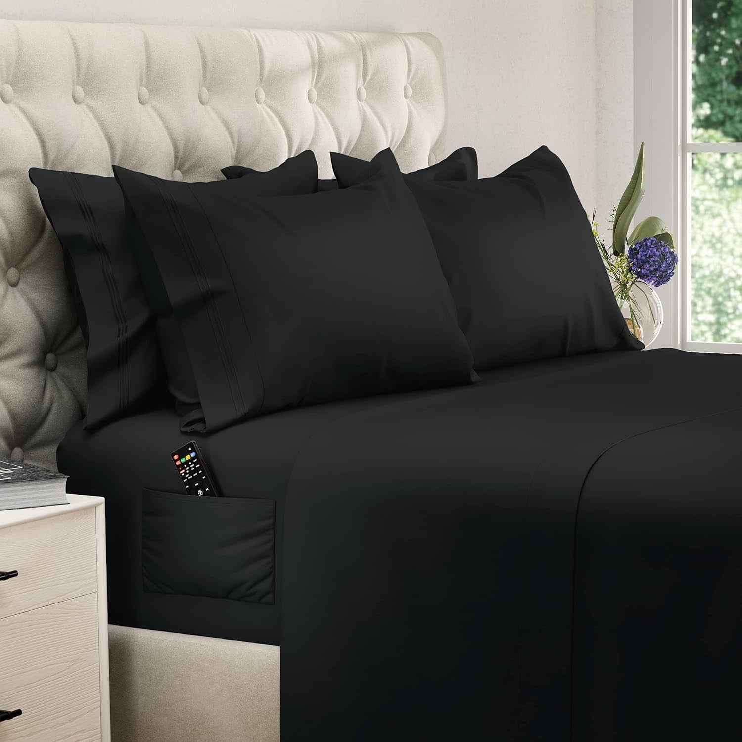 California King Sheet Set – 6 Piece Cooling Microfiber Bed Sheets