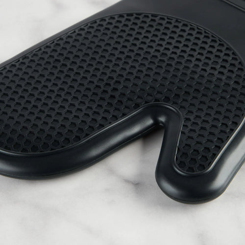 4-Piece Black Oven Mitt, Potholder, and Mini Mitt Set