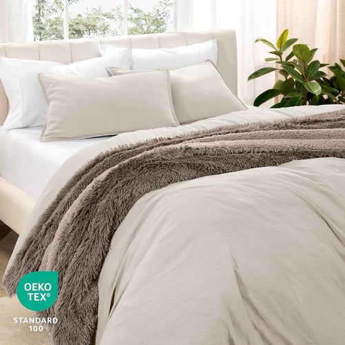Twin/Twin XL Microfiber Duvet Cover Set – Fog, All Seasons