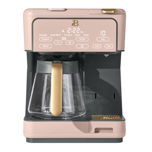 Multi-Brew 12-Cup Programmable Drip and Single-Serve Coffee Maker in Rose by Drew Barrymore