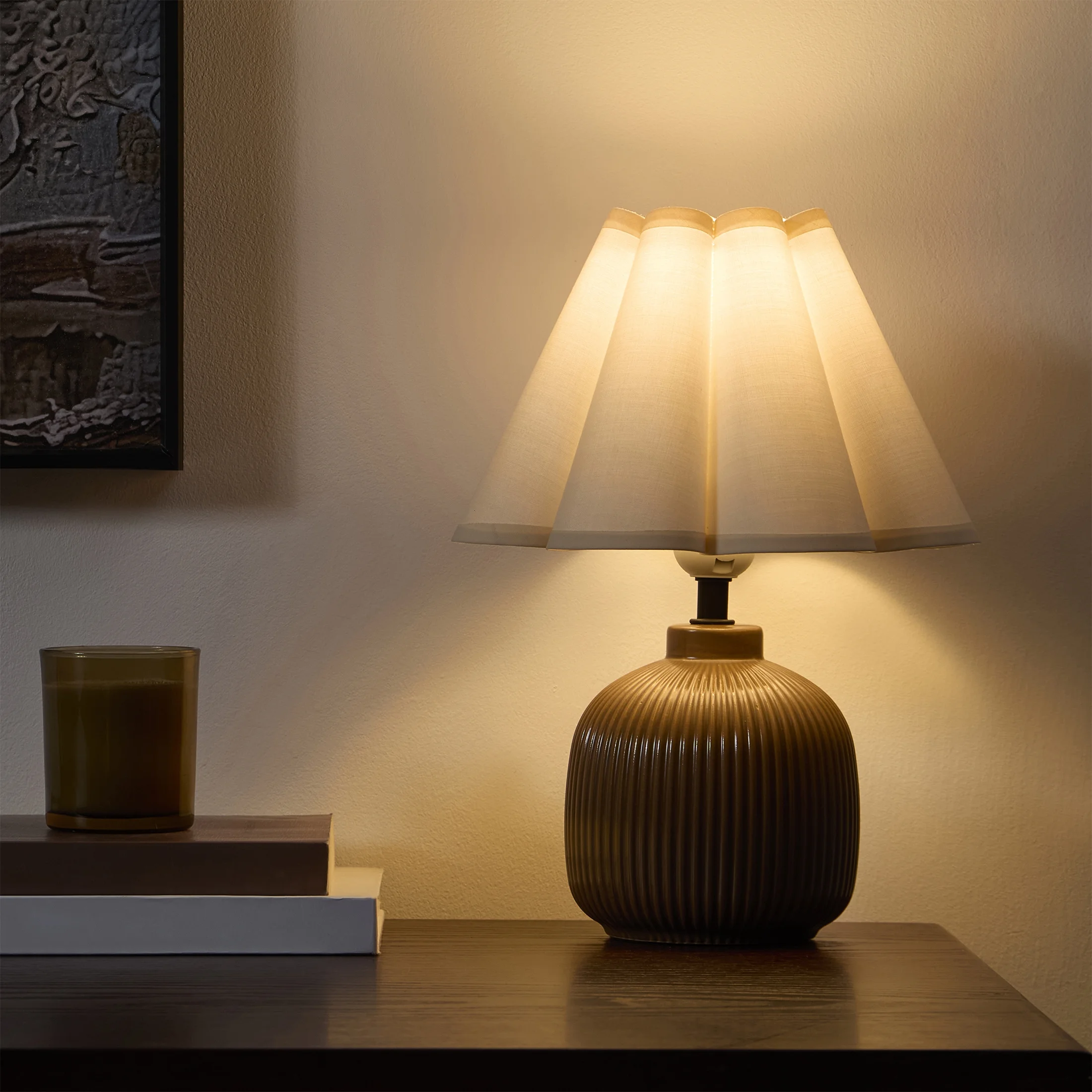 12.5" Brown Ceramic Table Lamp for Stylish Home Decor