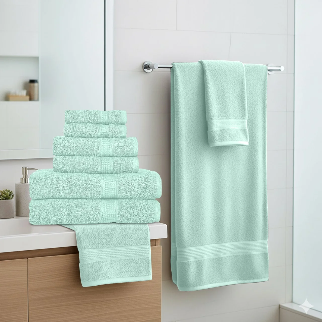Luxurious 6-Piece Aqua Towel Set - MJ's Home essentials
