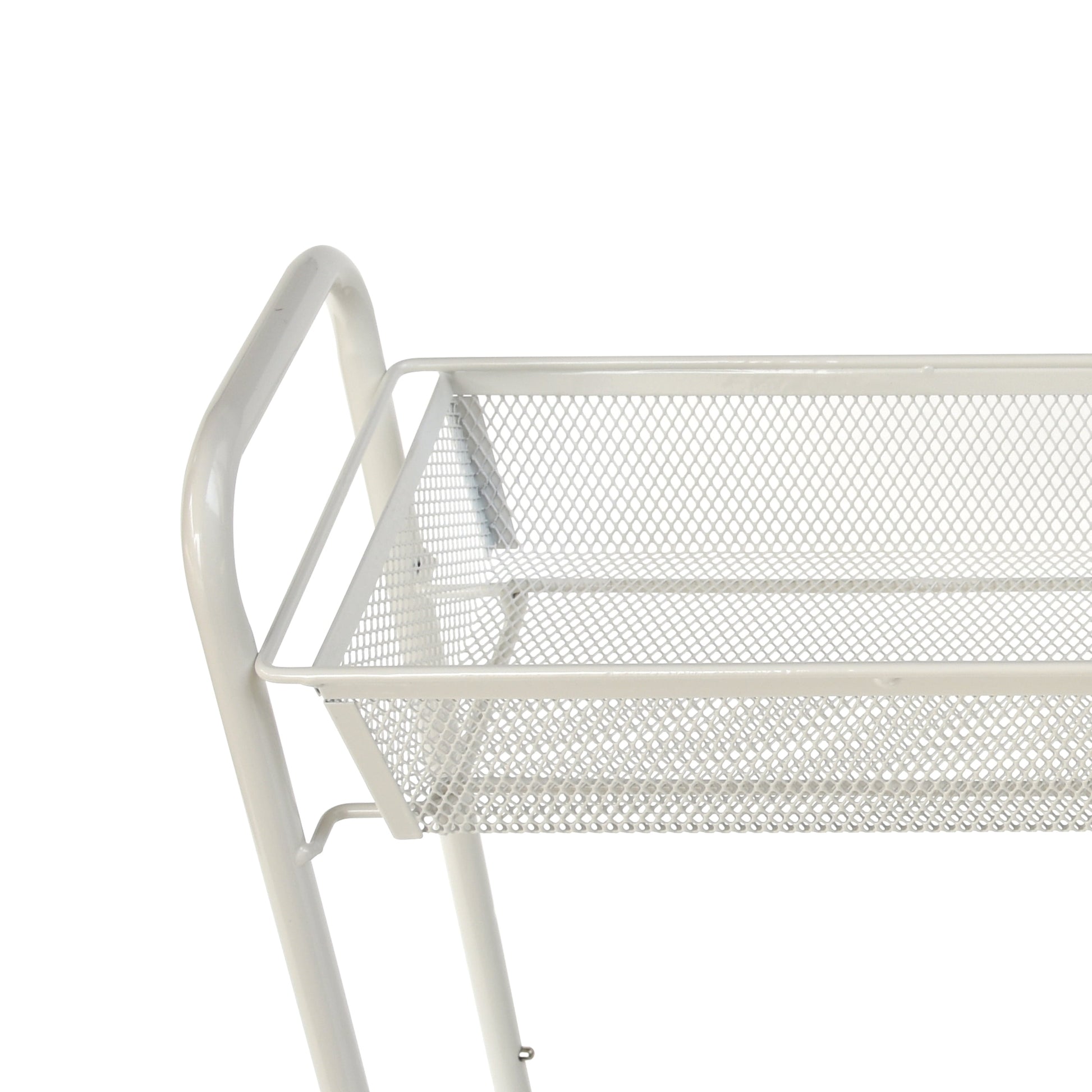 Sleek 3-Tier White Rolling Bathroom Storage Cart with Hooks - Maximize Your Space!