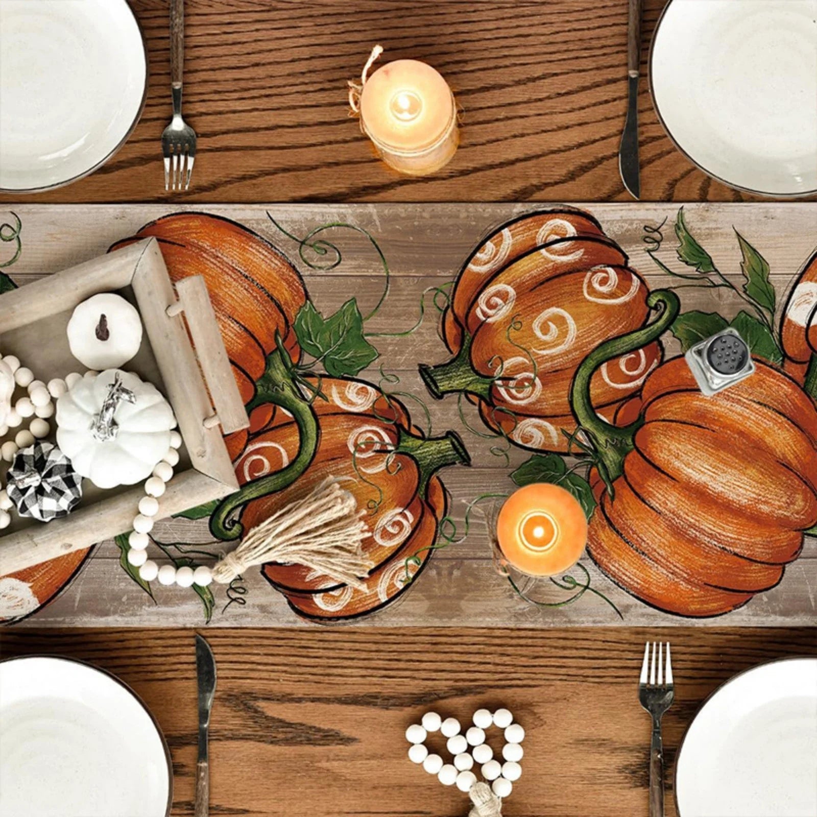 Camino De Mesa Para Otoño 1Pza 12,99X70,86 Pulgadas Camino De Mesa De Acción De Gracias Decoración De Escritorio Con Tema De Otoño