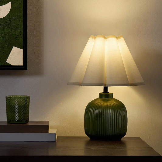 Elegant 12.5" Green Ceramic Table Lamp for Stylish Illumination