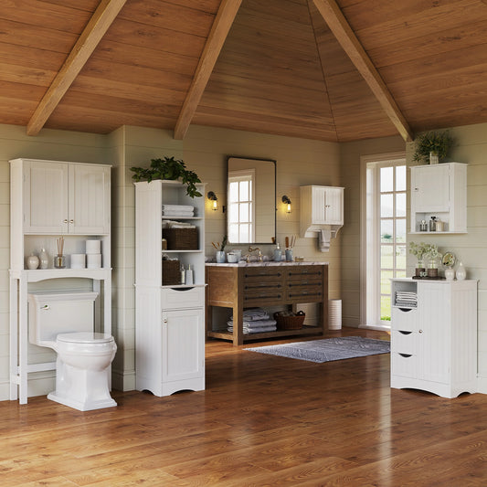 Ashland White 1-Door Medicine Cabinet and Laundry Wall Storage Shelf