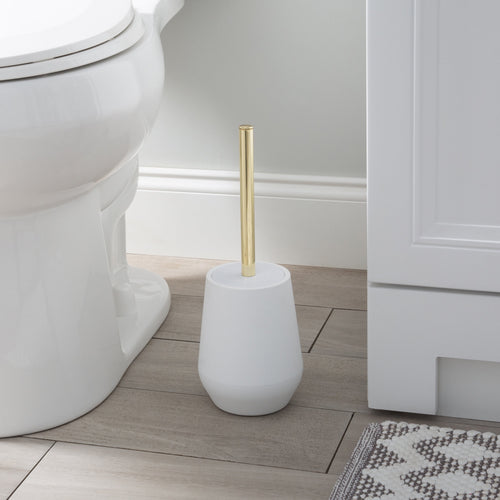 Transform Your Bathroom with the Elegant White Soft Touch Toilet Brush and Holder