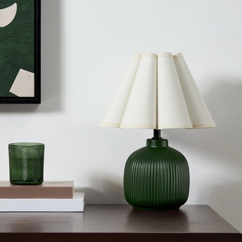 Elegant 12.5" Green Ceramic Table Lamp for Stylish Illumination