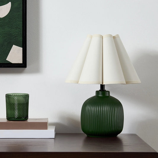 Elegant 12.5" Green Ceramic Table Lamp for Stylish Illumination