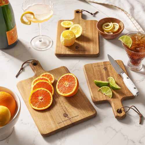 Acacia Wood French Cutting Board Set - 3 Pieces