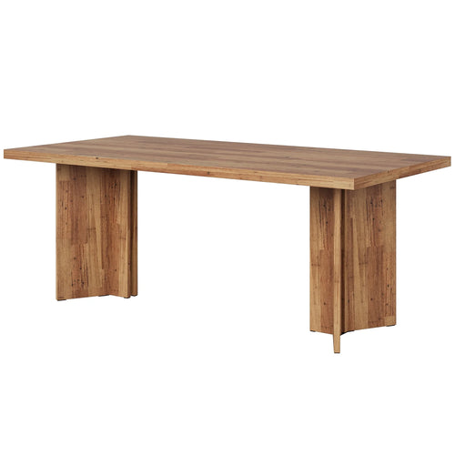 63-Inch Rustic Walnut Dining Table for Kitchen and Dining Room